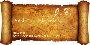 Juhász Hümér névjegykártya